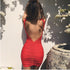 Sleeveless Backless Sexy Bodycon Club Party Dress for Women V Neck Mini Casual Summer Style